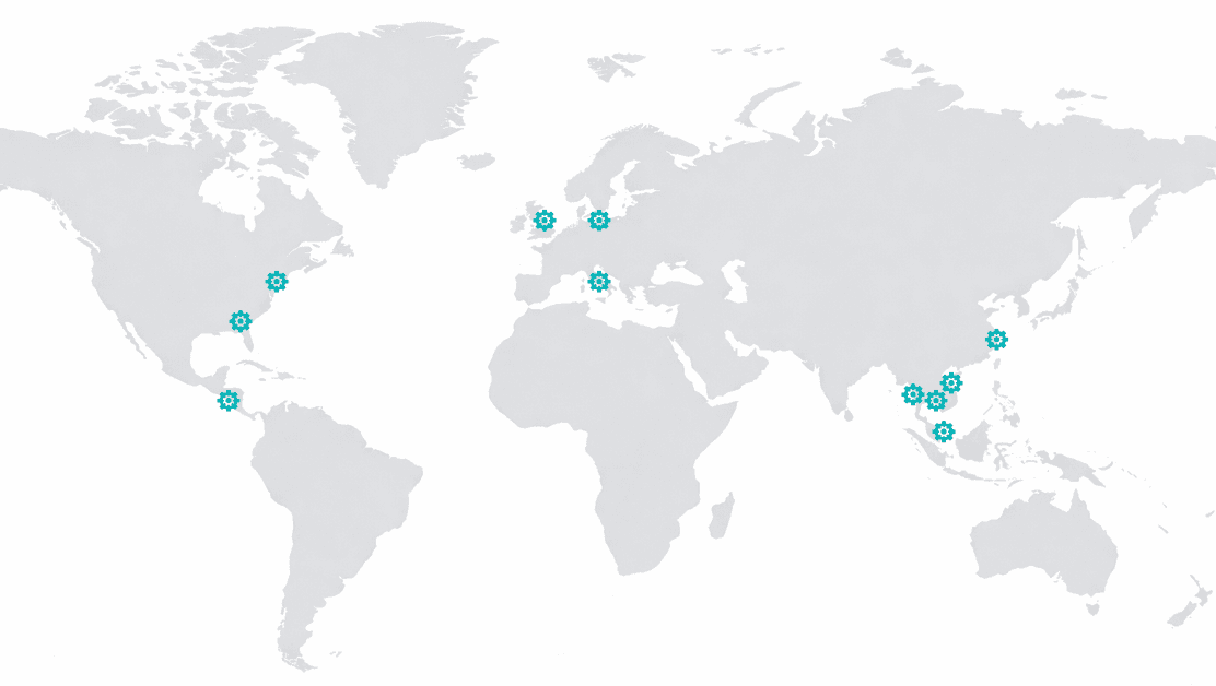 Global footprint map showing where we have personnel and resources